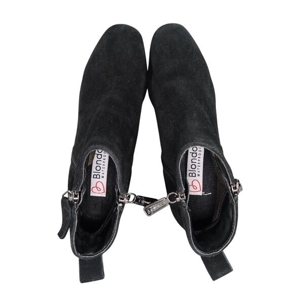 Blondo Shoes Womens 6 Bootie Block Heel Classic Leather Fashion Waterproof Black - Picture 8 of 16